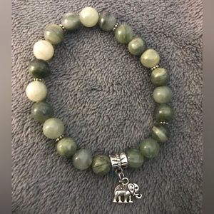 Green Rutilated Quartz Elephant bracelet